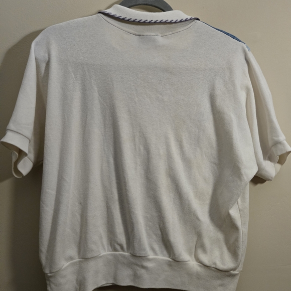 Blue and White Patterned Polo Shirt - Picture 5 of 5